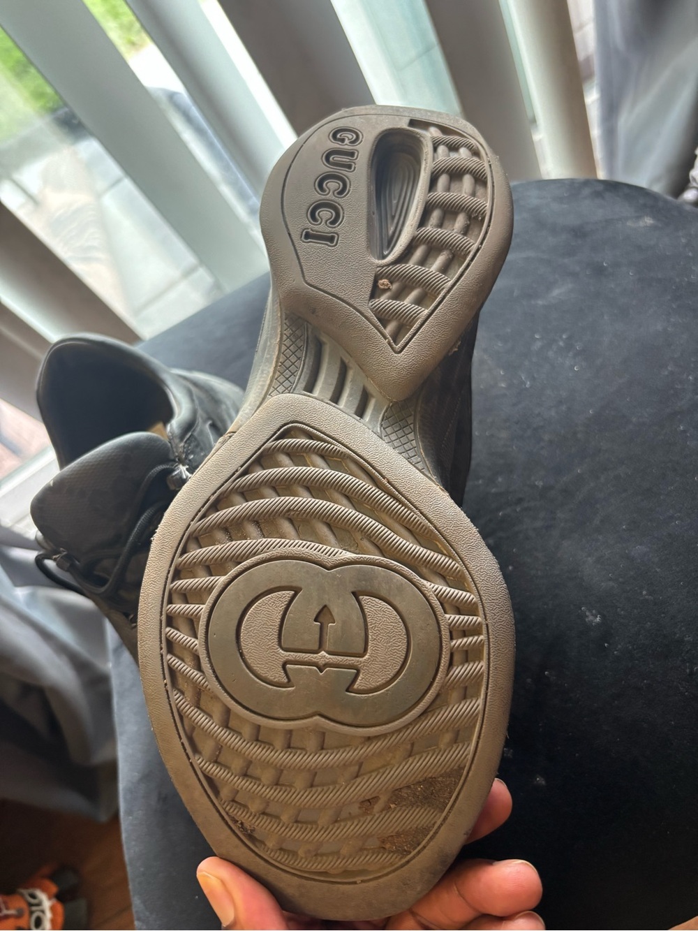 Men's Gucci Athletic Sneakers in Dark Gray - Picture 2 of 16